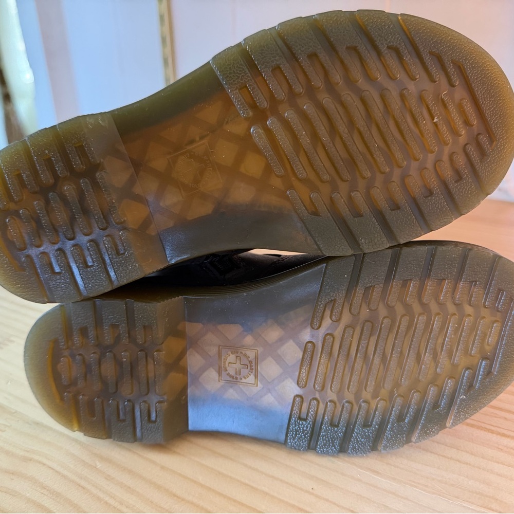 Dr. Martens Kids Black Leather Chelsea Boots with Yellow Accent Stitching - Picture 6 of 6
